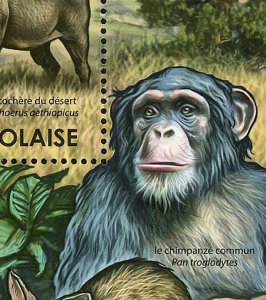 African Mammals Stamp Gorilla Leopard Panthera Pardus S/S MNH #4136 / Bl.635