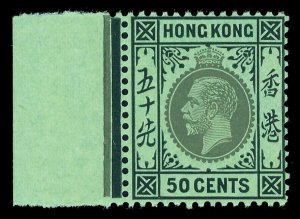 Hong Kong 1912 KGV 50c black/emerald (emerald back) superb MNH. SG 111d. Sc 119a