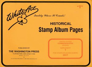 WHITE ACE 2017 US Commemorative Singles Stamp Album Supplement T 