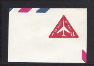 UC37A, EX. LARGE AIRMAIL FULL CORNER CUT SQ., BAR TAG, UNUSED, SHIP $1.00
