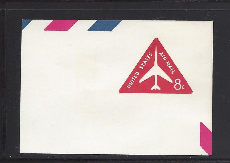 UC37A, EX. LARGE AIRMAIL FULL CORNER CUT SQ., BAR TAG, UNUSED, SHIP $1.00