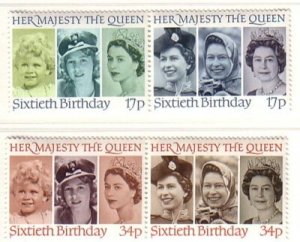 Great Britain Sc 1137-40 1986 60th Birthday QE II stamp set mint NH