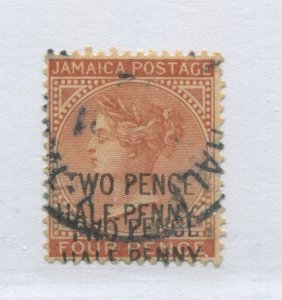 Jamaica QV 1890 overprinted 2 1/2d Doubled used