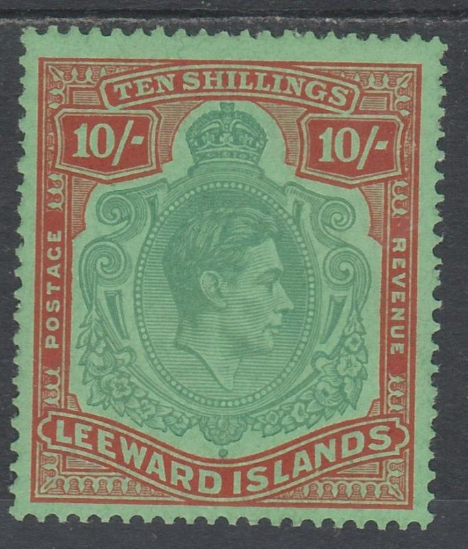 LEEWARD ISLANDS 1938 KGVI 10/-  