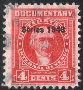 R489 4¢ Revenue: Documentary (1948) Used