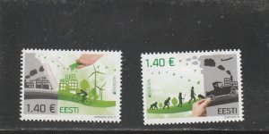 Estonia  Scott#  814-815  MH  (2016 Think Green)