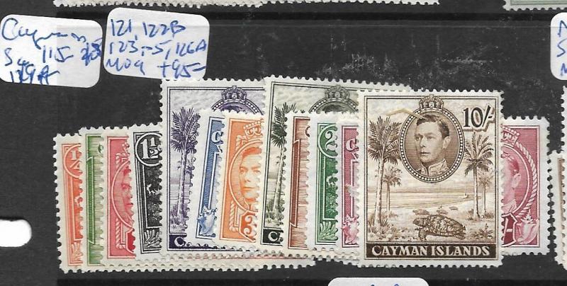 CAYMAN ISLANDS  (P1305B) KGVI SET SG 115-18, 119A, 121, 122B, 123-5,126A MOG