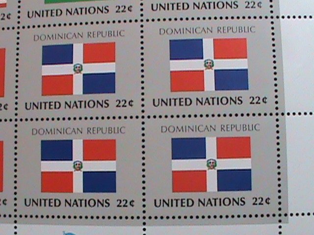 ​UNITED NATION-1985 SC#458-461   U. N. FLAGS SERIES MNH FULL SHEET- VERY FINE