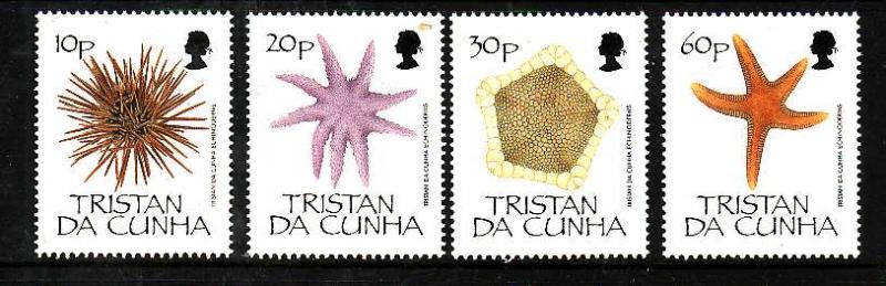 Tristan da Cunha-Sc#476-9-Unused NH set-Marine Life-Starfish-1990-