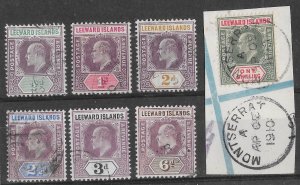 LEEWARD ISLANDS SG29/35 1905-8 MULTI CROWN CA DEFINITIVE SET USED (d)