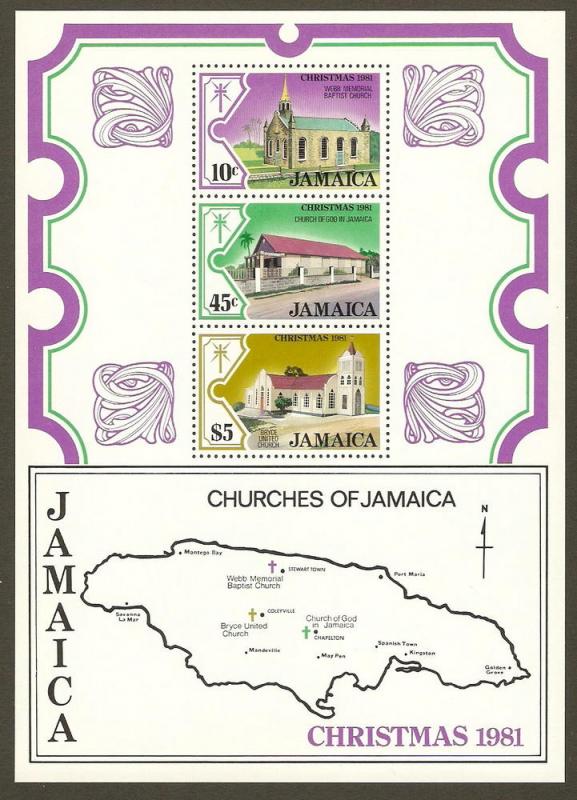 Jamaica #522a NH Christmas 1981 SS