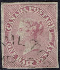 CANADA 1852 QV ½D IMPERF USED