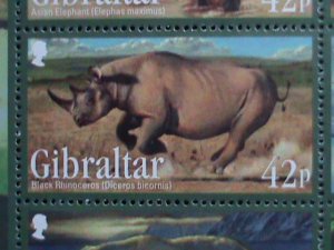 ​GIBRALTAR-2011 ENDANGER ANIMALS MNH S/S EST. $14.00 VF WE SHIP TO WORLD WIDE.