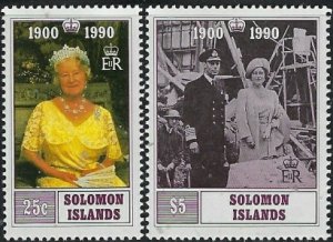 Solomon Is 671-72 MNH 1990 Queen Mother Birthday (fe9227)