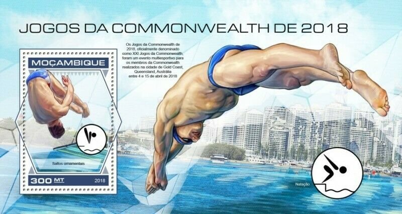 Mozambique - 2018 Commonwealth Games - Stamp Souvenir Sheet MOZ18429b