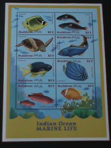 ​MALDIVES-2000 SC # 2483 INDIAN OCEAN MARINE LIFE-ANGELFISH MNH SHEET VF