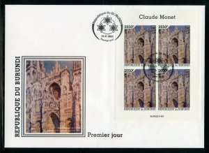 BURUNDI 2022 CLAUDE MONET ROUEN CATHEDRAL SHEET FDC