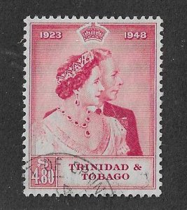 Trinidad & Tobago Sc #65 Silver Wedding $4.80  used VF