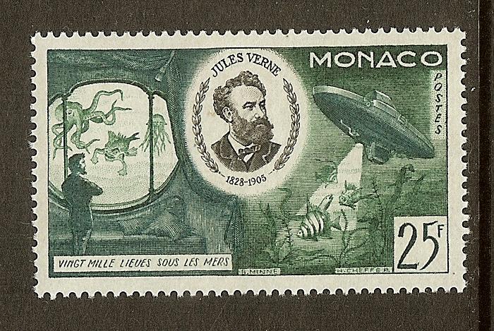 Monaco, Scott #348, 25fr Jules Verne, MLH