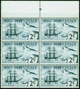 Ross Dependency 1967 2c Indigo SG5 Very Fine MNH Block of 6 