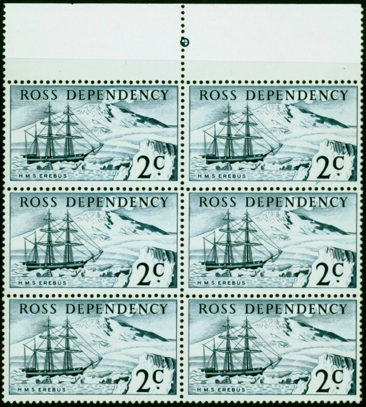 Ross Dependency 1967 2c Indigo SG5 Very Fine MNH Block of 6 