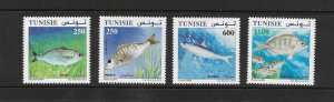 FISH - TUNISIA #1533-36  MNH