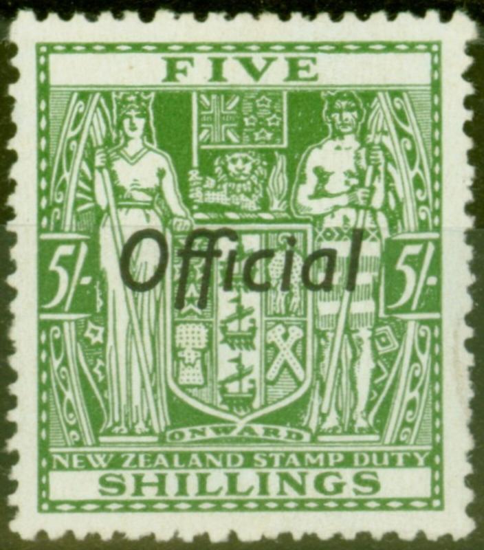 New Zealand 1943 5s Green SG0133 V.F MNH