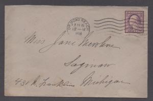 **Florida Machine Cancel Cover Ormond Bch , FL 2/6/1918 Earliest Recd Impression