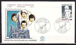 France,  Scott value 1477. Youth Philatelic expo issue. First day cover.