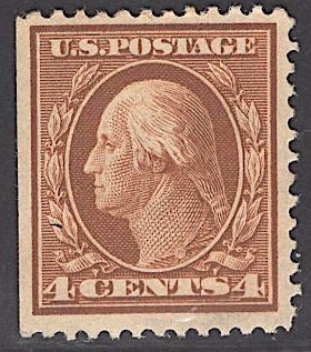 US Stamp #334 4c Washington MINT NO GUM SCV $35