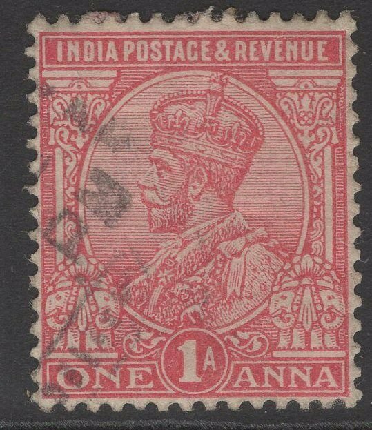 INDIA SG159 1911 1a ROSE-CARMINE USED