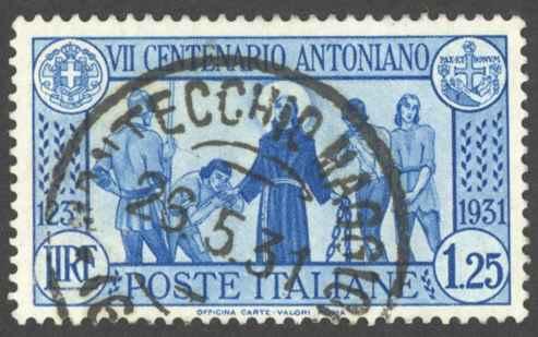 Italy Sc# 262 Used 1931 1.25l blue St. Anthony Freeing Prisoners