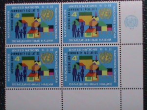 ​UNITED NATION-1962 SC#100 UN PROGRAM FOR HOUSING DEVELOPMENT- NY MNH BLOCK VF