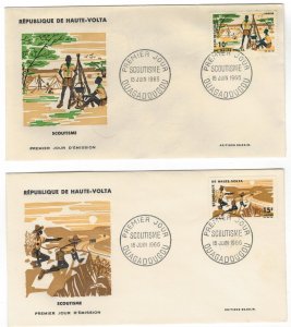 Upper Volta 1966 FDC Stamps Scott 168-169 Scouting