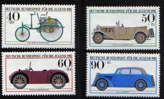 Germany #B594-B597  MNH  1982    Youth Welfare antique Motor cars