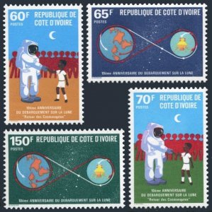 Ivory Coast 542-545,MNH.Michel 602-605. Apollo 11 Moon landing,10th Ann.1979.