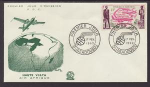 Burkina Faso C4 Airplanes 1962 U/A FDC