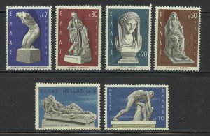 Greece Scott 879-85 MNHOG - 1967 Modern Greek Sculptors - SCV $1.85