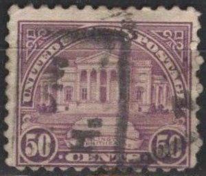 US 701 (used) 50¢ Arlington Amphitheater, lilac (perf. 10½ x11) (1931)