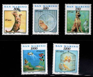 San Marino Scott 1237-1241 Pet Animals stamp  set MNH**