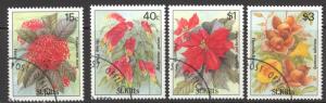 St. Kitts Sc# 219-222 SG# 250-253 Used 1988 Flowers