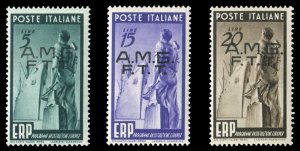 Trieste Zone A #42-44 Cat$43.50, 1949 European Recovery Plan, set of three, n...