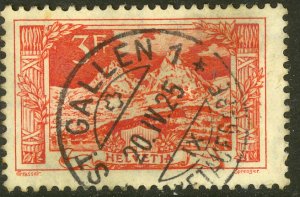 SWITZERLAND 1914-30 3fr Red THE MYTHEN Pictorial Sc 182 VFU