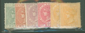 Ceylon #86/92 Unused Multiple