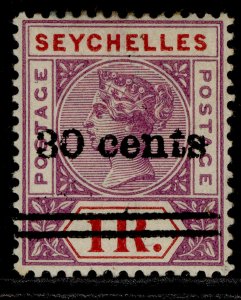 SEYCHELLES EDVII SG43, 30c on 1r bright mauve & deep red, M MINT. Cat £19.