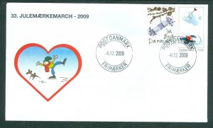 Denmark Cover. 2009. Dog,Skate.Post DK “Christmas Seal Walk # 33 Sc# 1448A. #05