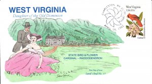 #2000 West Virginia Birds - Flowers Land's End FDC