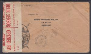 Mozambique Sc 281 on 1940 Censored Cover, Unclaimed handstamp