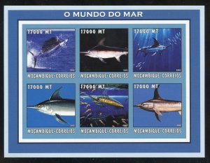 Mozambique 1656-57 MNH Marlin/Baracuda Souvenir Sheets from 2002