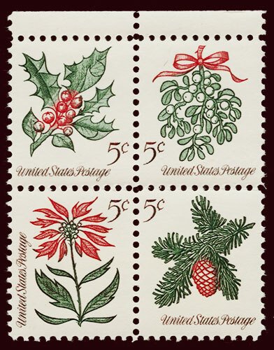 US Scott #1254-7 Christmas block of 4 mint NH